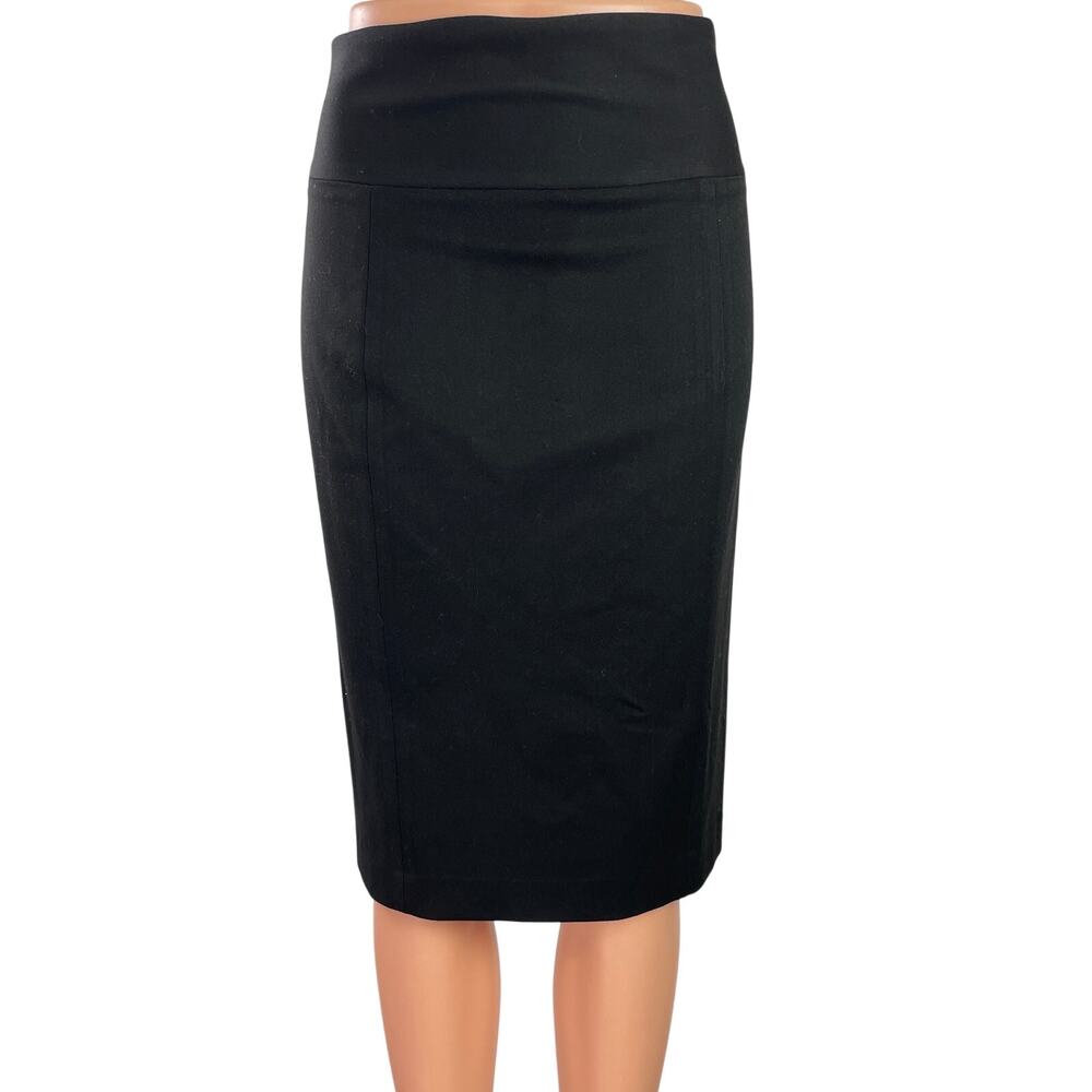 Express Women's Black High Waisted Knee Length Zipper Straight Pencil Skirt Sz 0